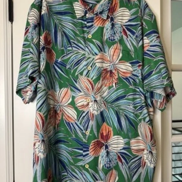 Tommy Bahama IslandZone Iris Oasis Camp Shirt - Emerald Grass SZ XXXL NWT - Picture 3 of 10